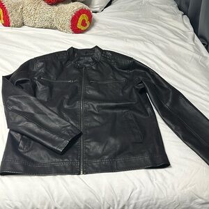Black leather jacket